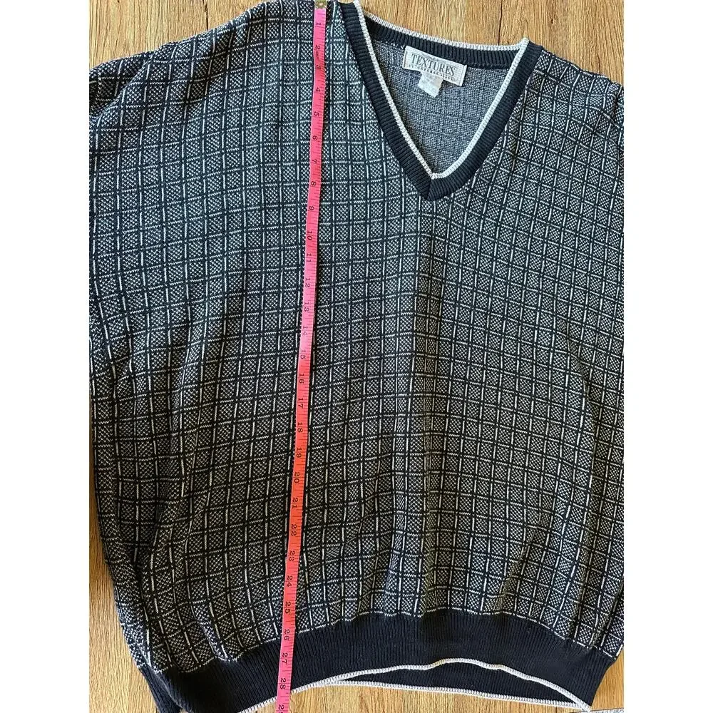 Textures Vintage V Neck Pattern Sweater Size XLarge - Picture 4 of 4